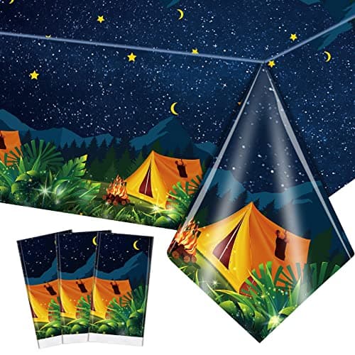 Camping Tablecloth Decorations for Camp Party - Set of 3