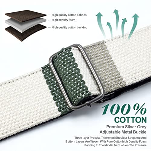 Thicker Woven Guitar Strap with Pick Pocket for Bass, Electric and Acoustic Guitars