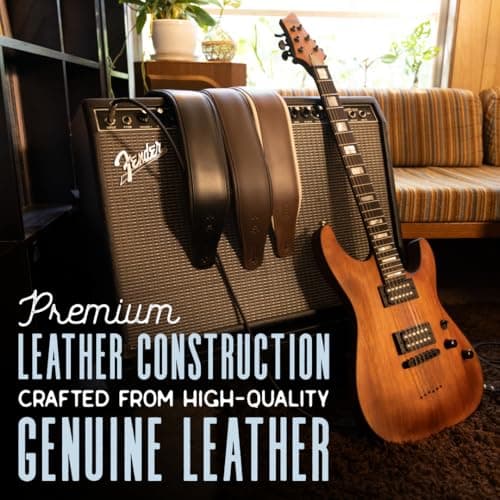 Levy's Leathers 3" Wide Amped Dark Brown Guitar Strap