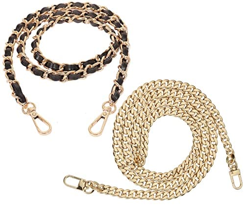 UTreers Crossbody Bag with 47.2" Chain Strap — A Gold Chain( 2style-2pcs )