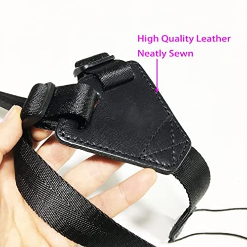 RAUYIVANY Classic Guitar Strap, Soft Leather, Adjustable 28-33.5", Black