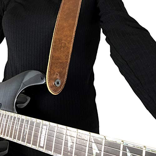Perri's Italian Leather Guitar Strap - Soft, Adjustable, Chestnut