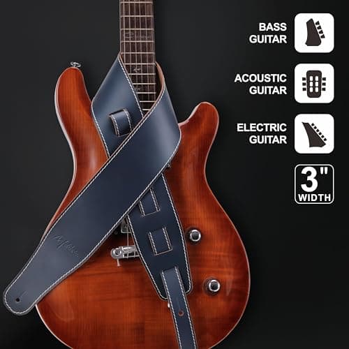 Nefelibata Full Grain Leather Guitar Strap for Acoustic, Bass & Electric