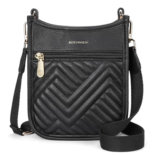 BOSTANTEN Women's Mini Crossbody Tote with Adjustable Strap — C01-black