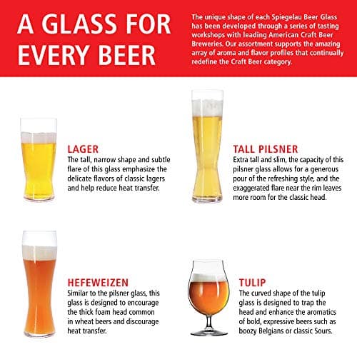 Spiegelau Classics Hefeweizen Beer Glasses, 24.7 oz, Set of 4