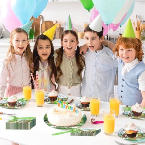 One Happy Camper 1st Birthday Decorations - 96PCS Plates & Napkins Set