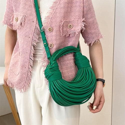 Pearlzone Hand-Woven Women's Top Handle Satchel Crossbody Bag