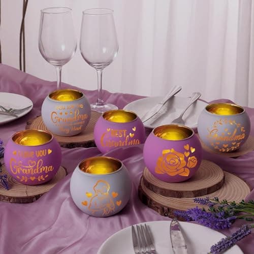 Grandma Gift: Mercury Glass Votive Candle Holders - Set of 6