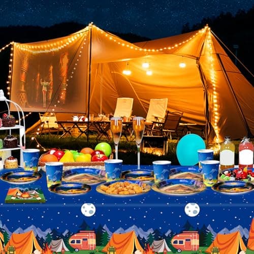 Happy Camper Camping Party Decorations Set for 20 Guests