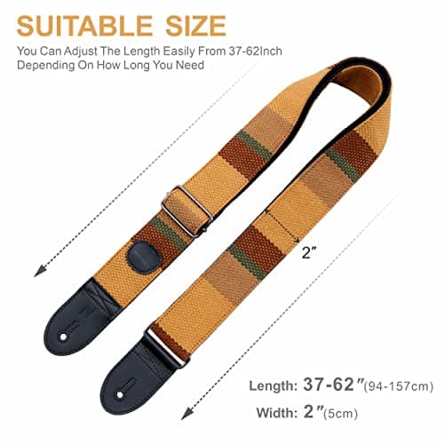 Nefelibata Guitar Strap with Pick Pocket - 2 Inch Thicker Woven Strap for Bass, Electric, and Acoustic Guitars