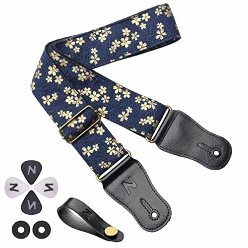 Cotton Guitar Strap for Acoustic Guitar and Ukulele with Accessories