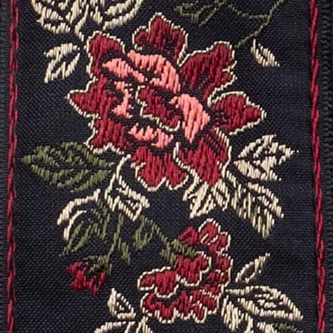 Ernie Ball Guitar Strap Black 43" Classic Strap — Red Rose