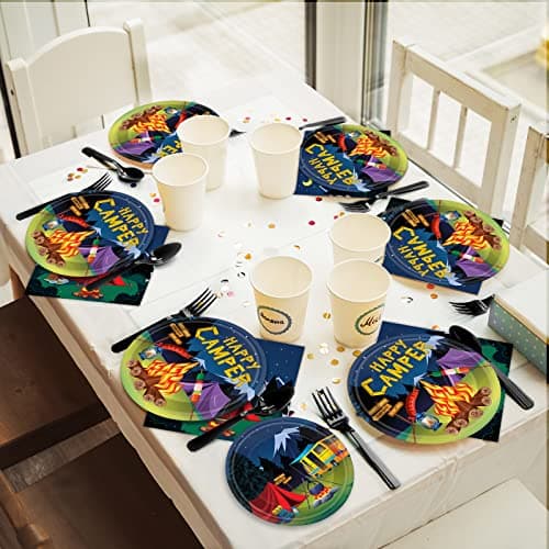 Camping Party Tableware Set for Boys - 96 Pcs