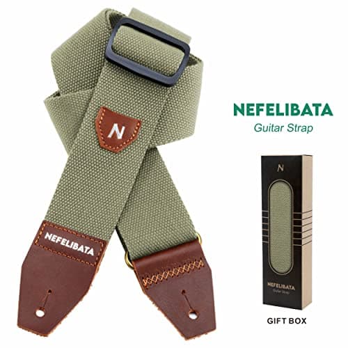 Nefelibata Full Grain Leather Guitar Strap with Pick Pocket