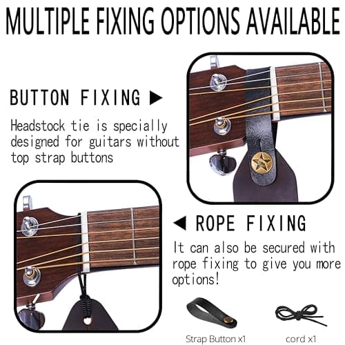 Embroidered Cotton Guitar Strap with Leather Ends for Bass and Electric Guitar