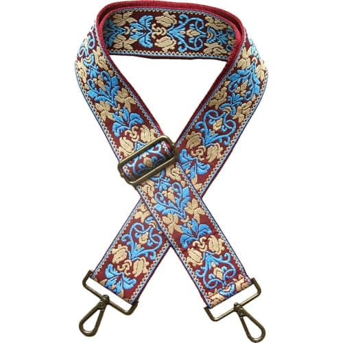 Yiaizhuo Boho Women's Wide Purse Strap Crossbody Canvas Bag Shoulder Guitar Straps Adjustable — 2"flower_rd/Ye/Bu