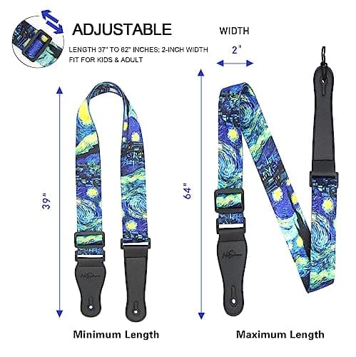 Bass & Guitar Strap with Pick Pocket & 2 Locks