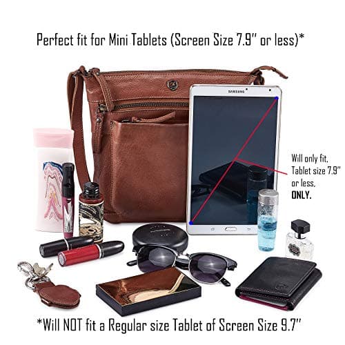 Vintage Real Leather Crossbody Bag for Women Travel Shoulder Purse Small