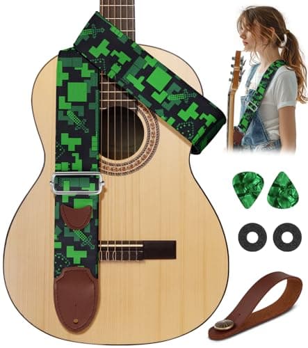 Cool Long Adjustable Acoustic Guitar Strap for Ukulele, Bass, & Classical Electric Guitars