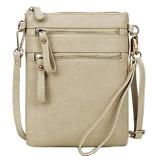 Solene Women's Small Crossbody Bag with Multi Zip Pockets — Brick