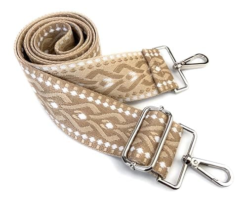 VersaKits Light Green Ethnic Jacquard Crossbody with Adjustable Shoulder Strap — (01)khaki/Silver Hooks