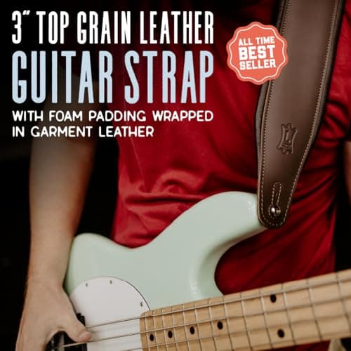Levy's Leathers 3" Wide Amped Dark Brown Guitar Strap