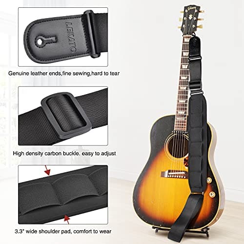 LEKATO Electric Guitar Strap with Sponge Pad Adjust 42" to 58"