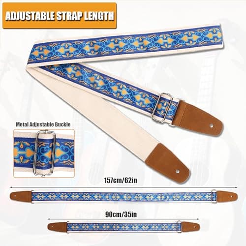 Best Jacquard Embroidery Bass Strap for Acoustic, Electric, and Bass Guitars, First Layer Vegetable Tanned Cowhide Ends
| Premium Cotton Jacquard Embroidery Guitar Strap for Acoustic, Electric, and Bass, Ideal Gift for Guitarist
| Handcrafted Jacqua