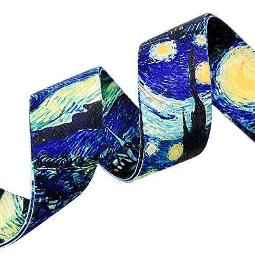 BestSounds Van Gogh Starry Night Guitar Strap with Button & Locks, Adjustable for Bass, Electric & Acoustic Guitar, Perf