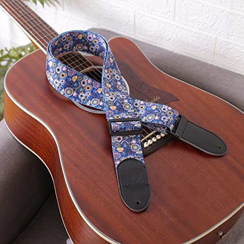 Ultra Comfortable Bass, Electric & Acoustic Guitar Strap with 2 Locks & 1 Button