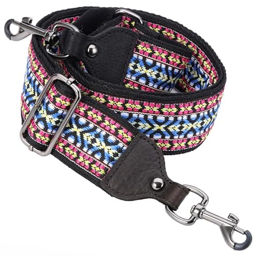 Retro Ethnic White Nefelibata Jacquard Embroidery Handbag Strap — Retro Ethnic Blue