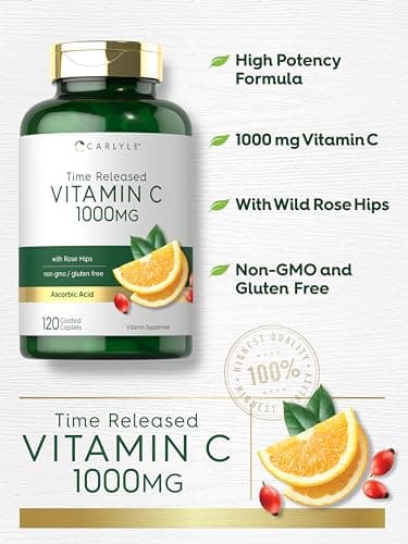 Carlyle Vitamin C 1000mg Timed Release Caplets with Rose Hips