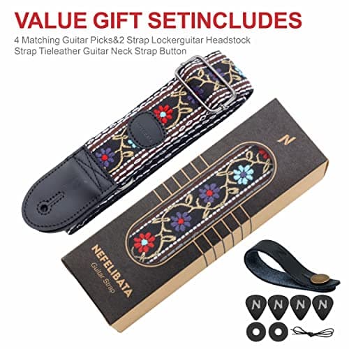 Nefelibata Guitar Strap for Bass, Electric, and Acoustic Guitars