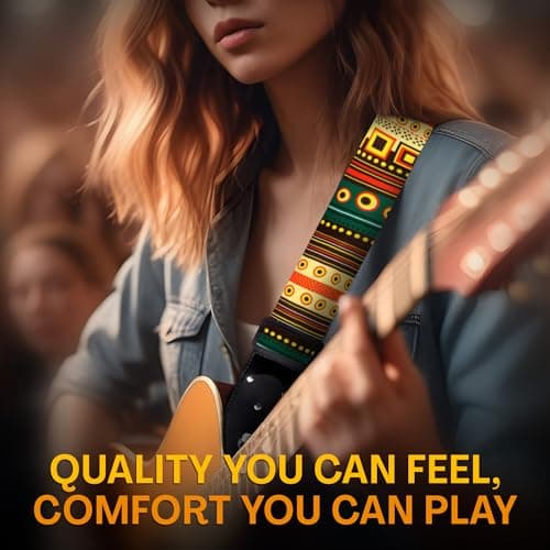 Van Gogh Sunflowers Guitar Strap Bundle with 2 Locks & Picks