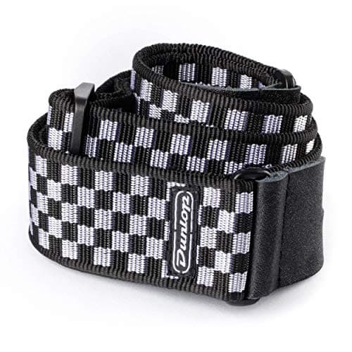 Dunlop D38 Classic Woven Guitar & Bass Straps — Black & White Checker