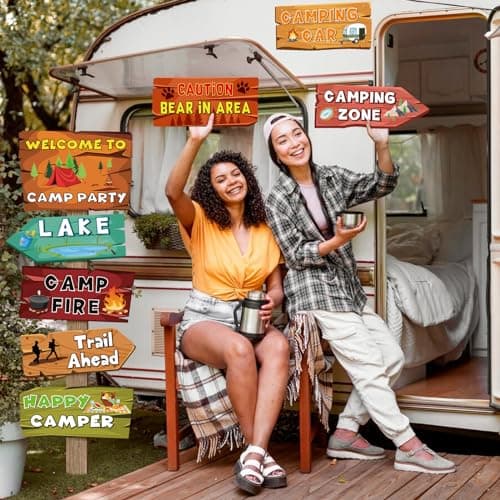 Camping Party Decorations - 20 Camping Signs for Summer Camp Theme