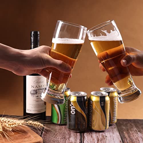 6-Pack 16oz Pilsner Beer Glasses for Men