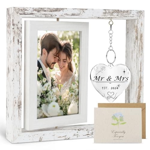 Personalized Mr & Mrs Rotating Floating Picture Frame 4x6