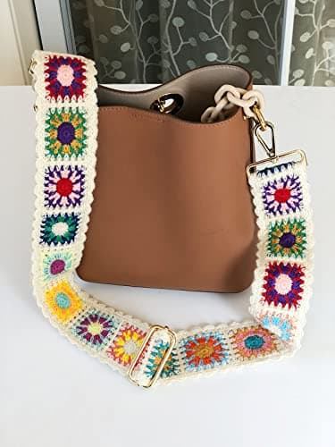 Crochet Flower Purse Straps for Women's Crossbody Handbags