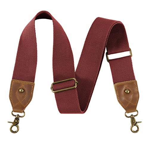 Nefelibata Purse Strap - Wide Leather Shoulder Strap with Embroidery — Burgundy