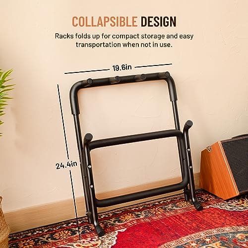CAHAYA Multi Guitar Rack: 3 Holder Stand for Classical, Acoustic & Electric Guitars & Bass CY0344