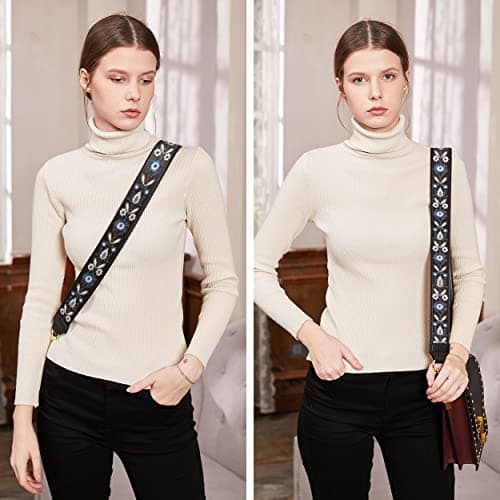 Embroidered Leather Purse Strap 1.6 for Crossbody Bags