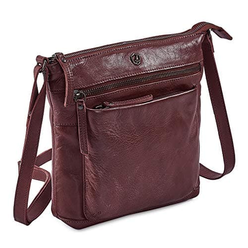 Vintage Real Leather Crossbody Bag for Women Travel Shoulder Purse Small — Oxblood Washed Vintage