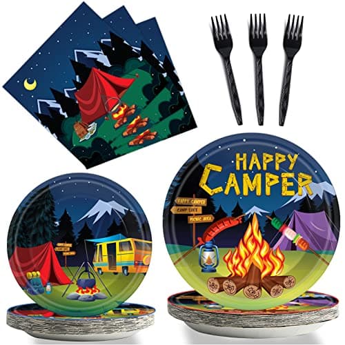 Camping Party Tableware Set for Boys - 96 Pcs