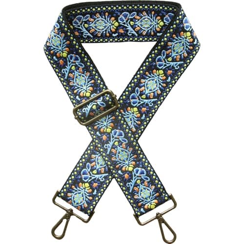 Yiaizhuo Boho Women's Wide Purse Strap Crossbody Canvas Bag Shoulder Guitar Straps Adjustable — 2"garden_color