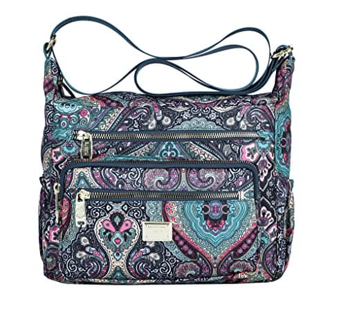 Nawoshow Nylon Floral Multi-Pocket Crossbody Travel Bag for Women — Bohemian