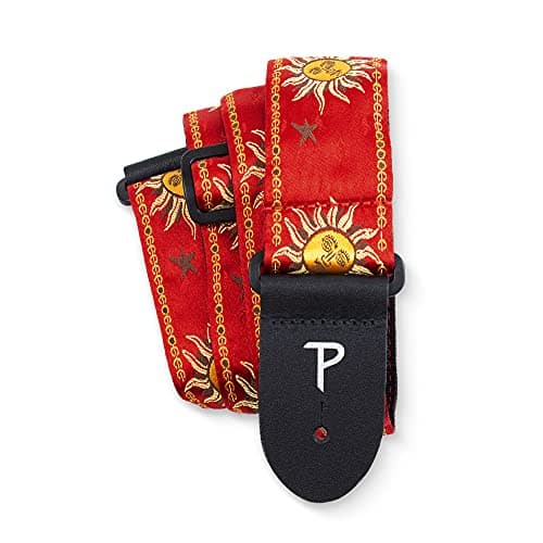 Perri’s Leathers Ltd. Jacquard Adjustable Guitar Strap - Made in Canada — Red