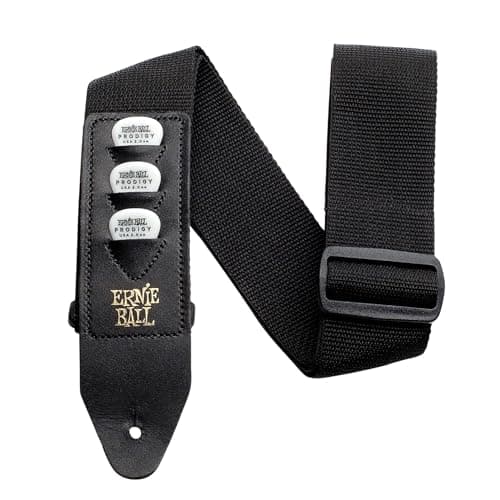 Guitar Strap with Pickholder by Ernie Ball for Black (P04039)