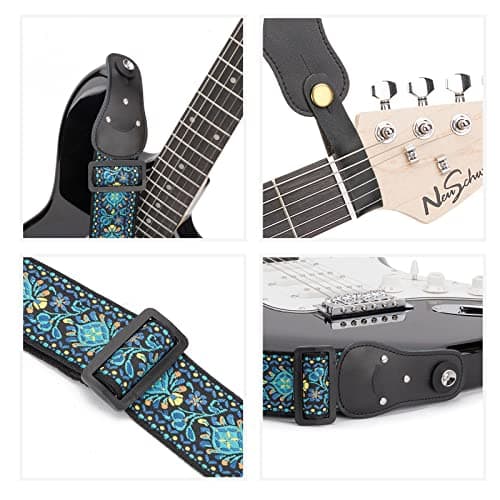 Silicone Lock Electric/Acoustic/Bass Guitar Strap with Cotton Jacquard