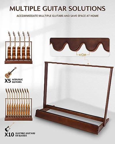 STRICH SMT-20 Multi-Guitar Rack Stand, Holds 10 Electric Bass or 5 Acoustic Guitars